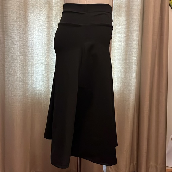 Black Midi A-Line Elastic Waist Skirt for Cocktail Events Womens - Picture 6 of 12